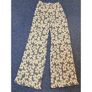 Tach Nelida Jacquard Pant Flare Knit Cream Black Floral Size XS